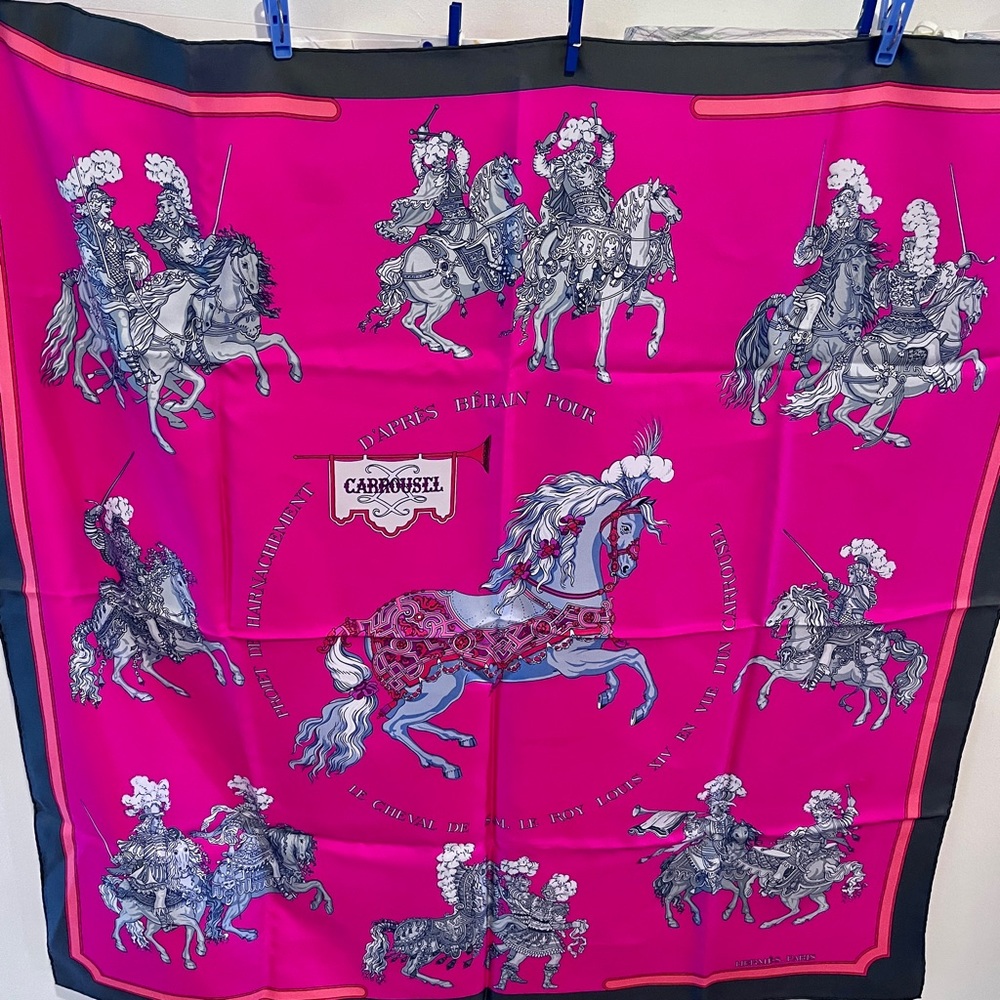 Vintage Hermès 100% Silk Carrousel Scarf
